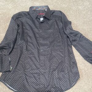 Robert Graham Black Geometric Button Down Shirt